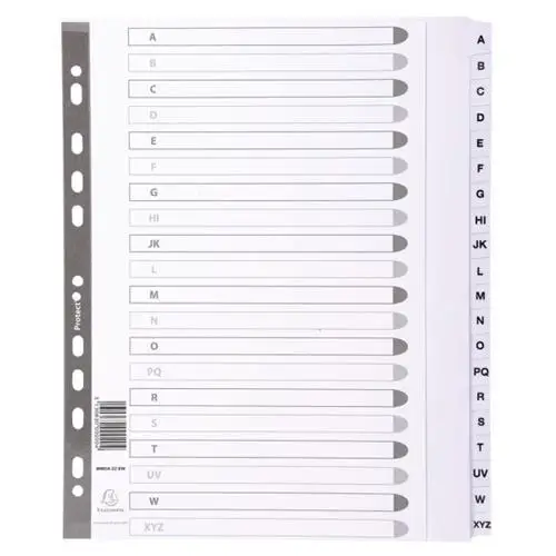 EXACOMPTA Karton-Register A-Z, DIN A4, weiß, 20-teilig (EAN: 5016196003584)