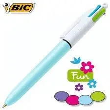 BIC Druckkugelschreiber 4 Colours Fun, hellblau/weiß (EAN: 3086123458253)