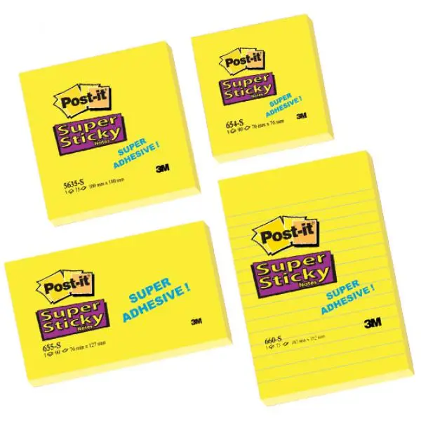 Post-it Haftnotizen super sticky notes, 101 x 152 mm, gelb (EAN: 4001895877131)