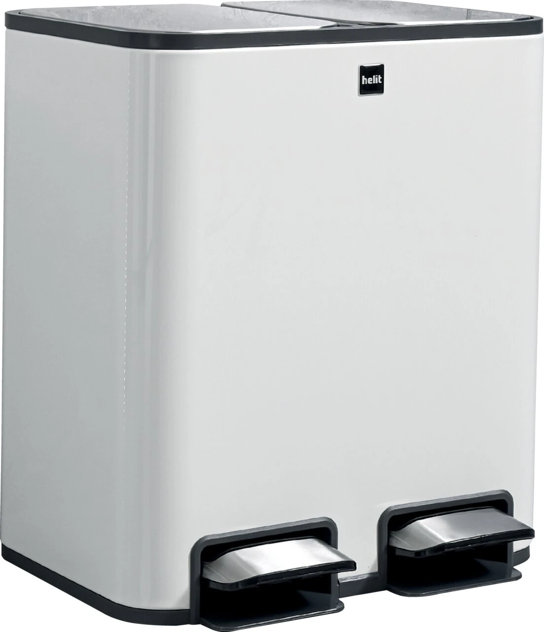 helit Tret-Abfalltrenner "the classy", 2 x 12 Liter, weiß (EAN: 4012086873993)
