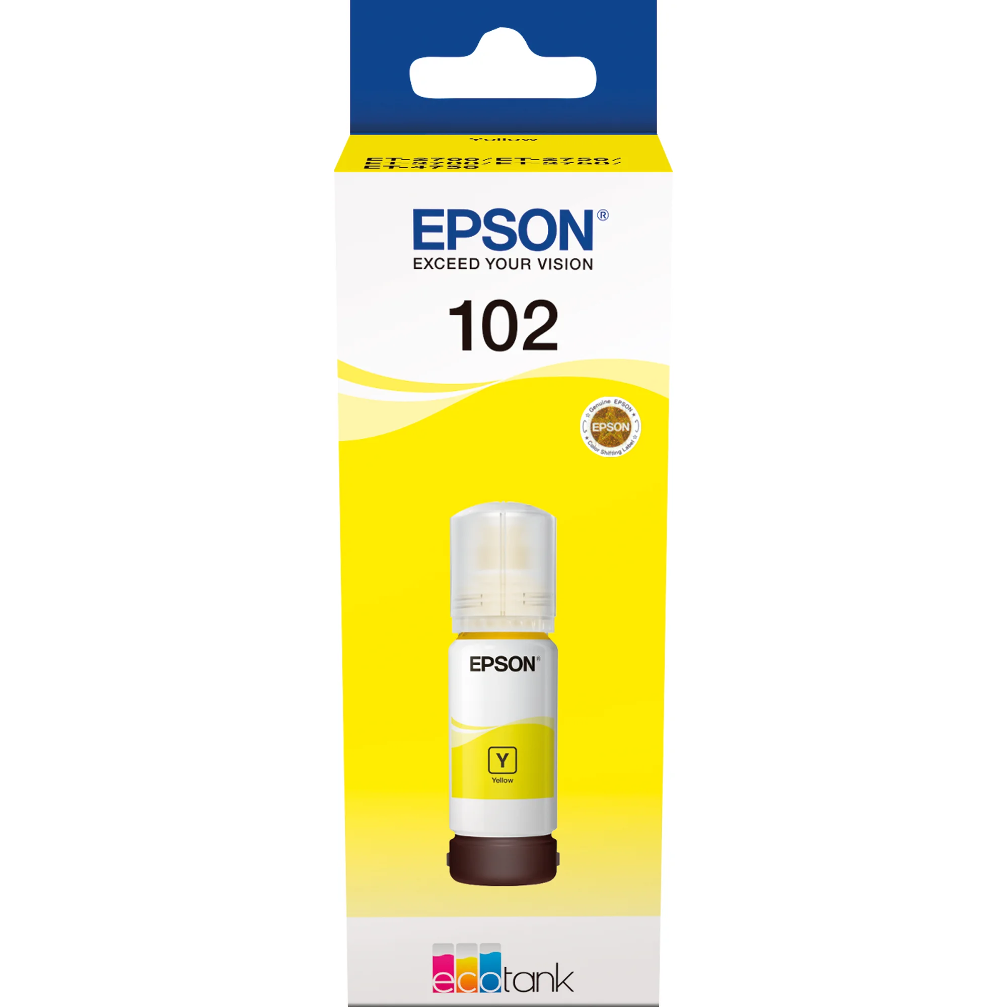 EPSON Tinte 102 für EPSON EcoTank, bottle ink, gelb (EAN: 8715946643373)