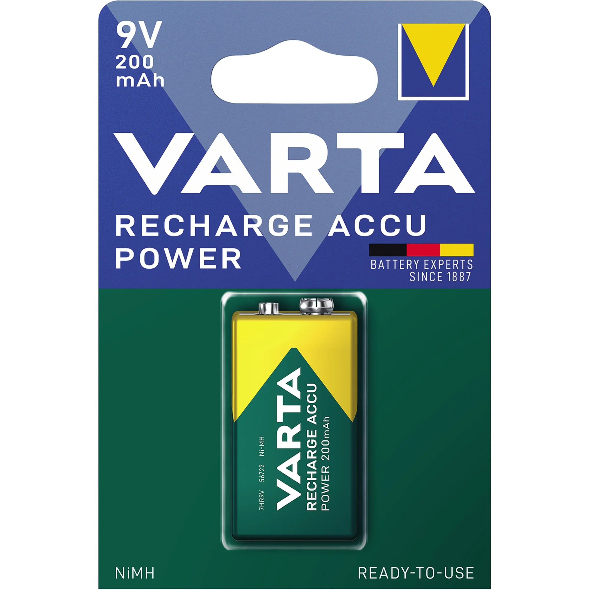 VARTA NiMH Akku "RECHARGE ACCU Power", E-Block (6F22) (EAN: 4008496550814)