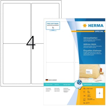 HERMA Inkjet-Etiketten, 96 x 139,7 mm, weiß (EAN: 4008705107778)
