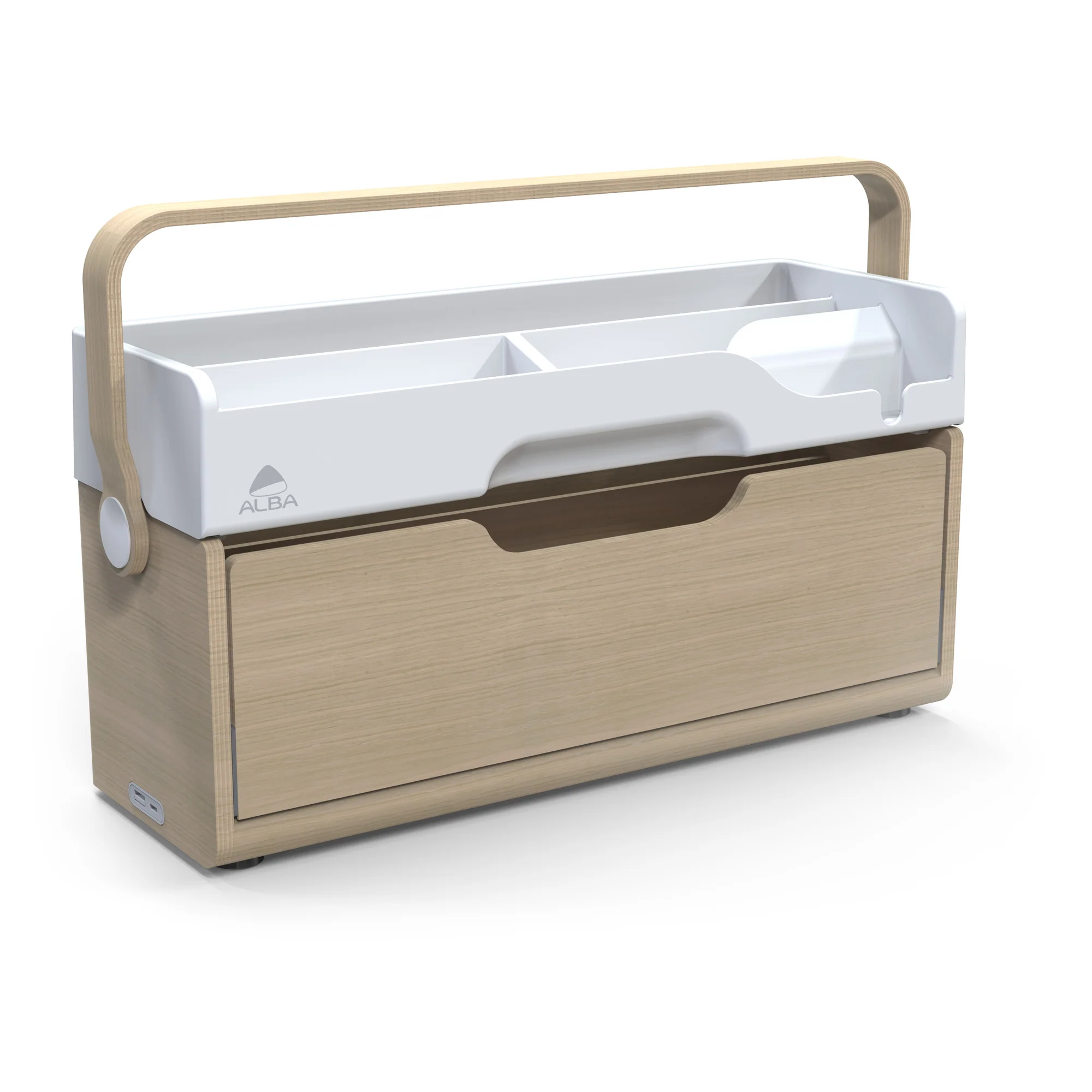 ALBA Mobile Aufbewahrungsbox ERGOBOX, buche/weiß (EAN: 3129710017713)