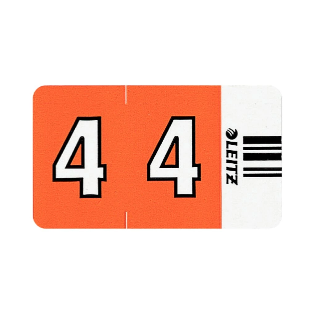 LEITZ Ziffernsignal Orgacolor "4", auf Streifen, orange (EAN: 4002432313839)
