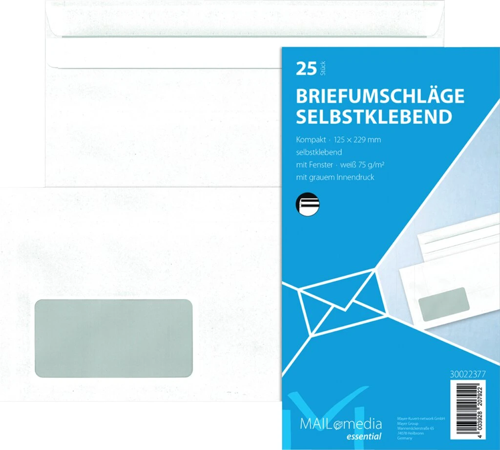 MAILmedia Briefumschlag Offset weiß, Kompakt, mit Fenster (EAN: 4003928207922)
