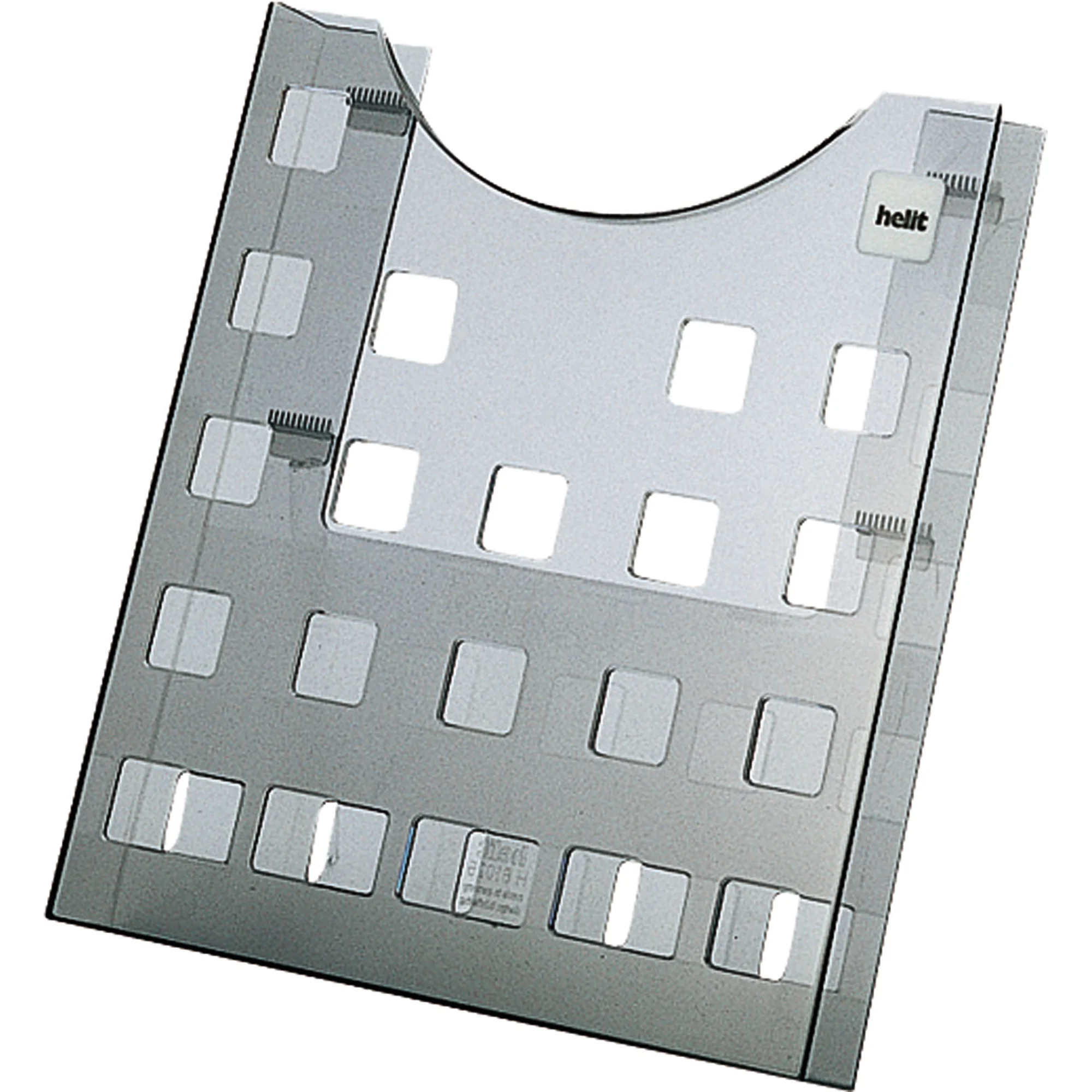 helit Prospekthalter "the grid", A4 hoch, grau-transparent (EAN: 4012086003048)