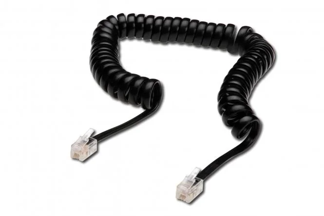 DIGITUS UAE Modular Spiral-Anschlusskabel, RJ10, 4,0 m, schwarz (EAN: 4016032330127)