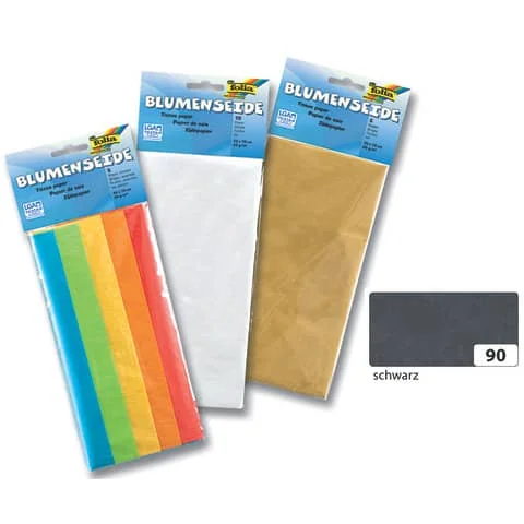 folia Seidenpapier, (B)500 x (H)700 mm, 20 g/qm, schwarz (EAN: 4001868900903)