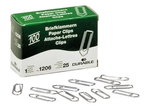 DURABLE Büroklammern, verzinkt, spitz, 26 mm (EAN: 4005546102023)