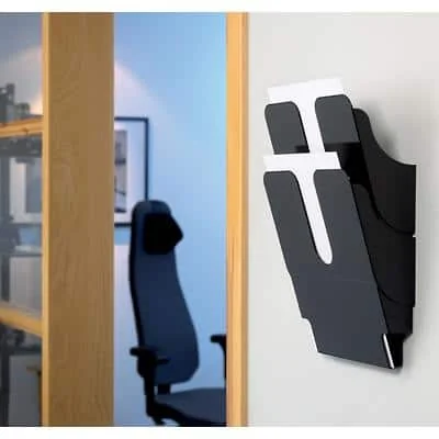 DURABLE Wand-Prospekthalter "FLEXIPLUS 2", A4, 2 Fächer, schwarz (EAN: 7318089008064)