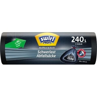 swirl Pro Schwerlast-Abfallsack, dunkelblau, 240 Liter, schwarz (EAN: 4008871216199)