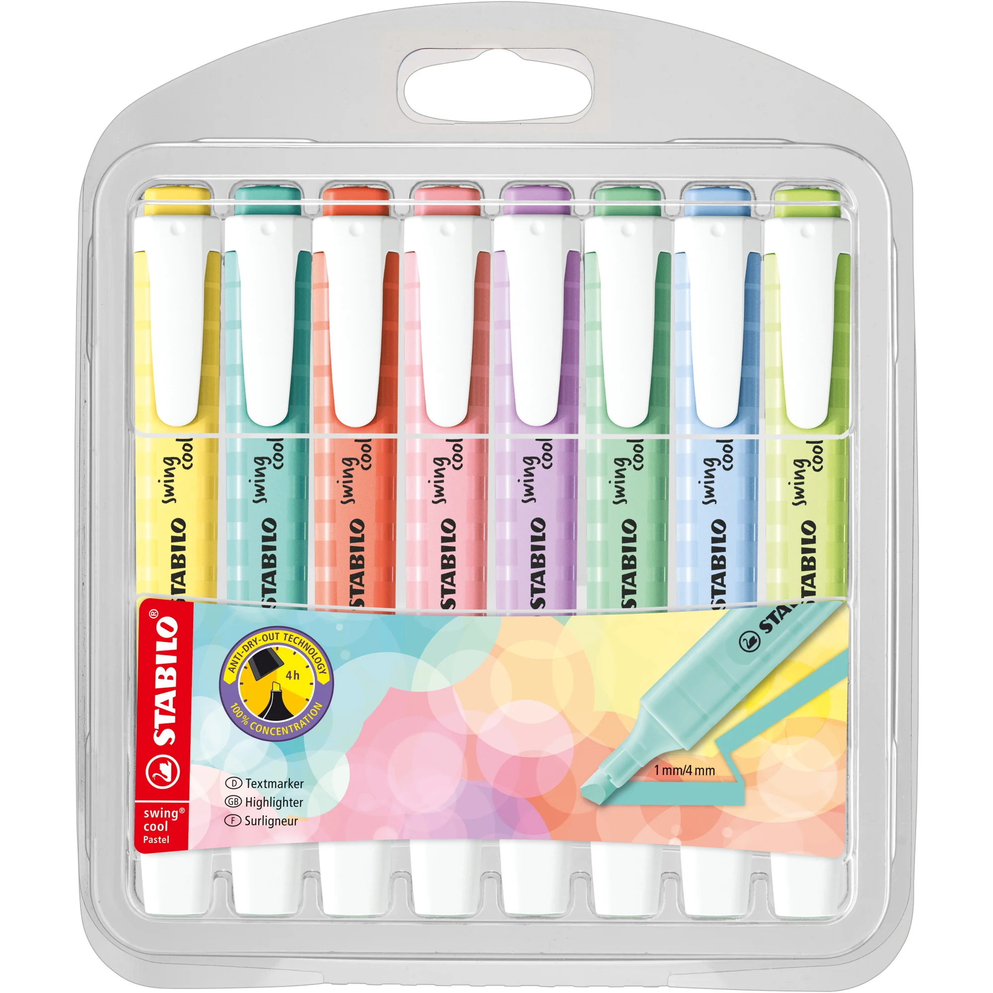 STABILO Textmarker swing cool Pastel Edition, 8er PET-Etui (EAN: 4006381559492)