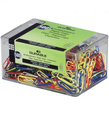 DURABLE Büroklammern, farbig lackiert, spitz, 26 mm (EAN: 4005546104386)