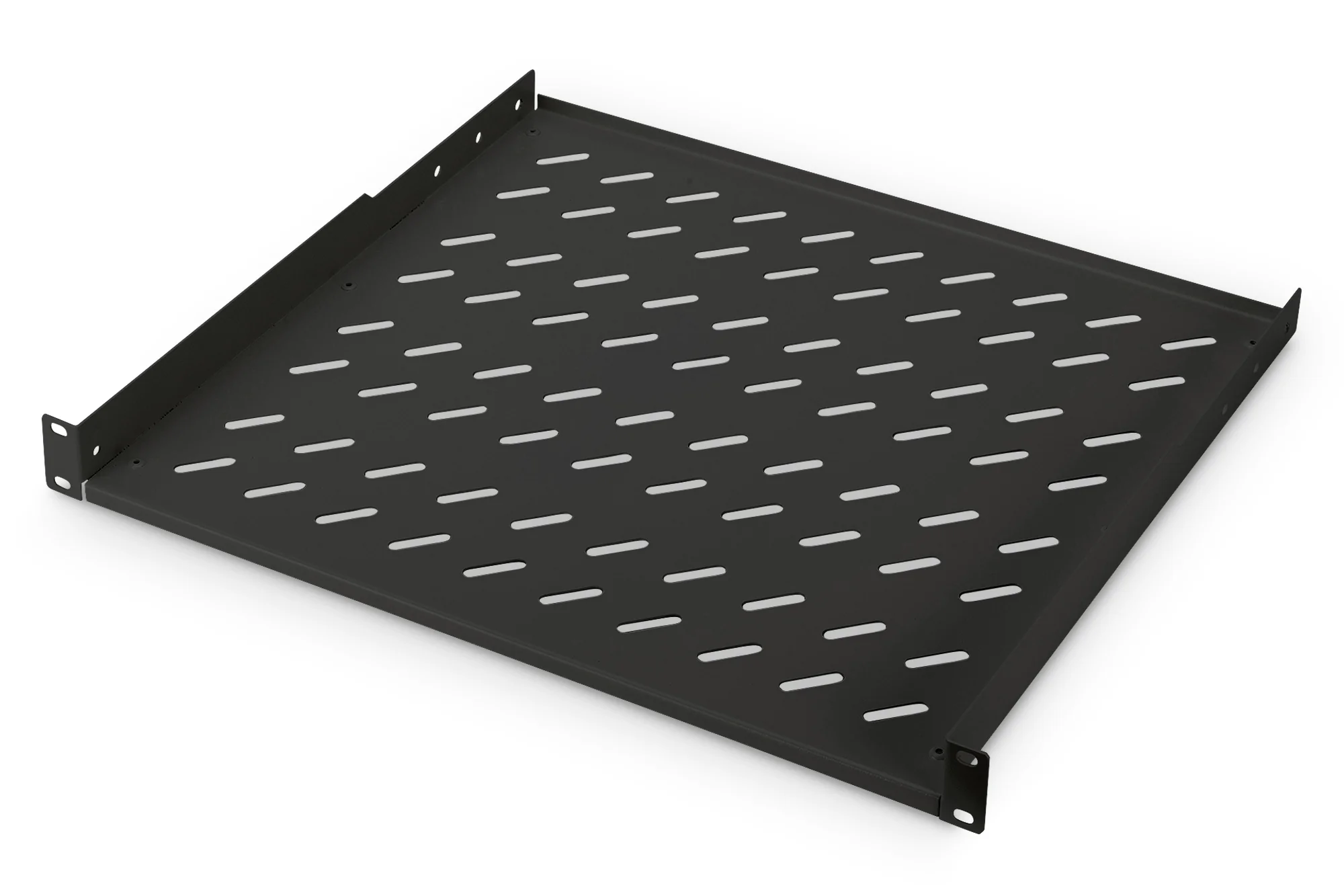 DIGITUS 19" Fachboden, 1 HE, Festeinbau, Tiefe: 400 mm, schwarz (RAL9005) (EAN: 4016032245704)