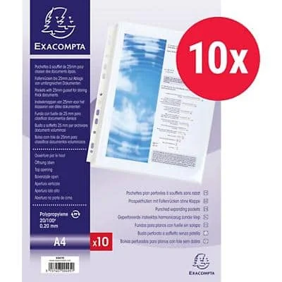 EXACOMPTA Prospekthülle mit Faltentasche, DIN A4, PP, glasklar transparent (EAN: 3157407004951)