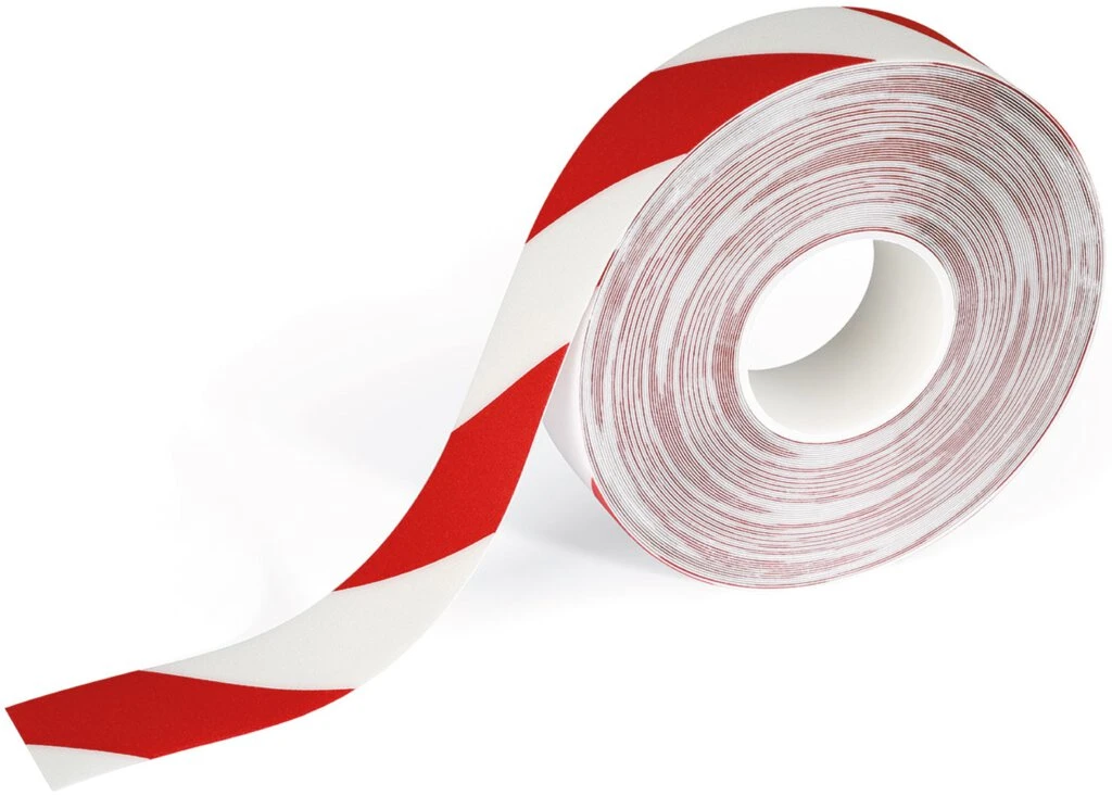 DURABLE Bodenmarkierungsband DURALINE STRONG, rot / weiß (EAN: 4005546982496)