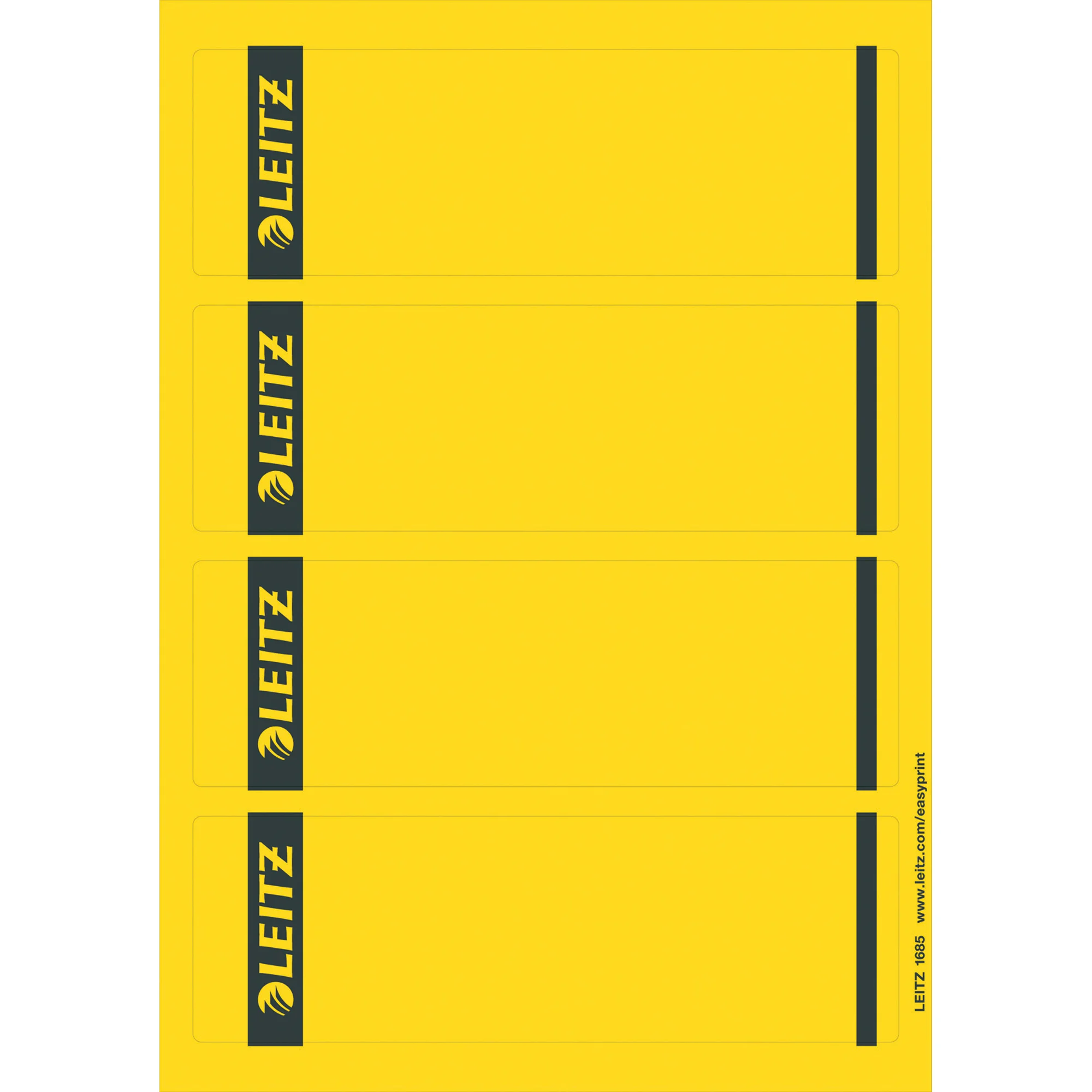LEITZ Ordnerrücken-Etikett, 61 x 192 mm, kurz, breit, gelb (EAN: 4002432332656)