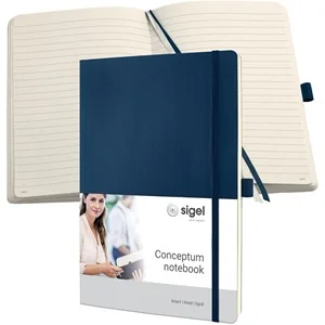 sigel Notizbuch Conceptum, DIN A4, liniert, blau, midnight blue (EAN: 4004360836589)