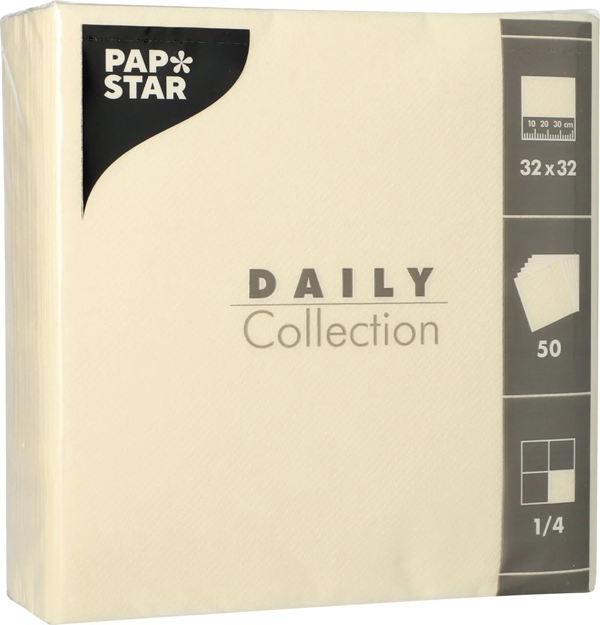 PAPSTAR Lunch-Servietten, 320 x 320 mm, 3-lagig, champagner (EAN: 4002911806791)