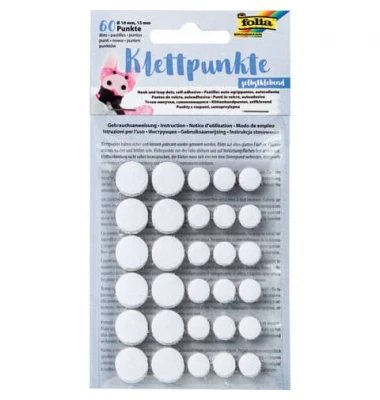 folia Klettpunkte "Mini", Größen sortiert, schwarz & weiß, schwarz und weiß (EAN: 4001868114379)