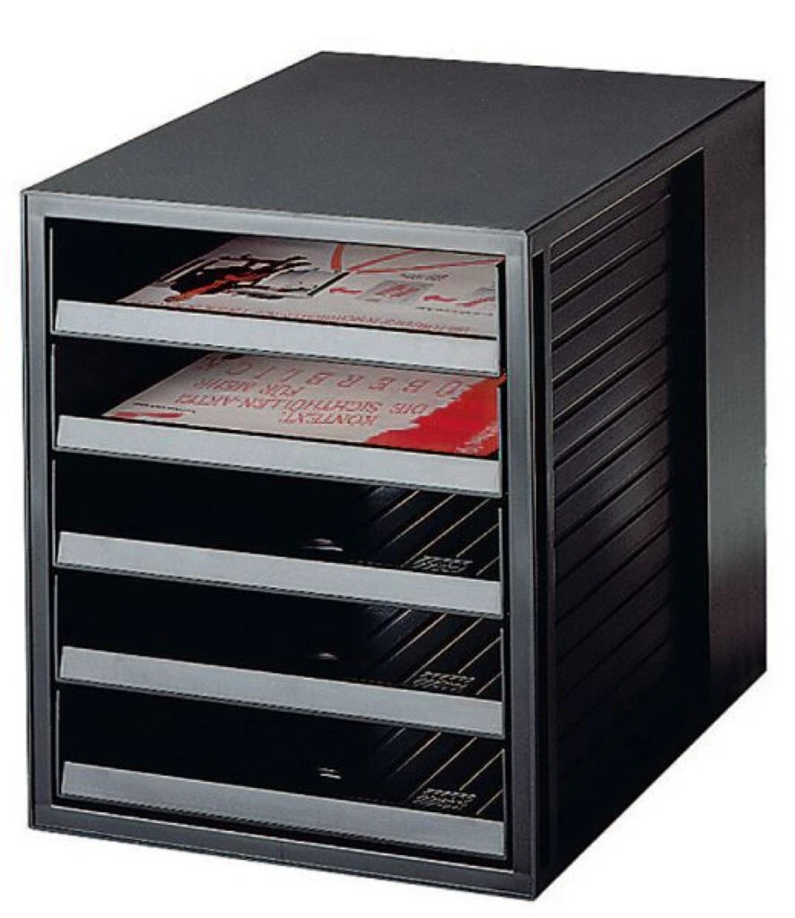 HAN Schubladenbox SCHRANK-SET, 5 offene Schübe, schwarz (EAN: 4012473140165)