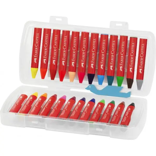 FABER-CASTELL Dreikant-Wachsmalkreide Jumbo, 24er Etui (EAN: 4005401200345)