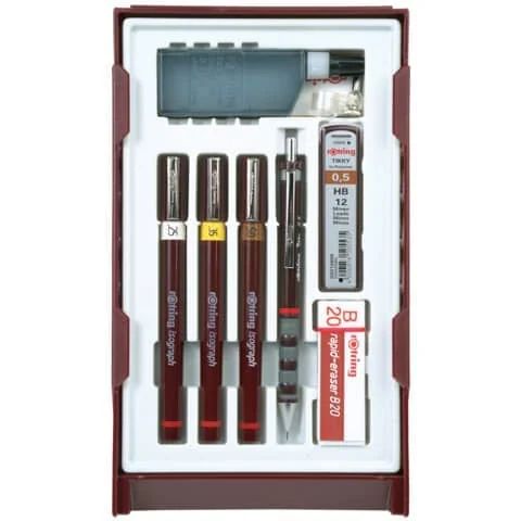 rotring Tuschefüller isograph College Set, 0,25 - 0,5 mm (EAN: 3501170699386)