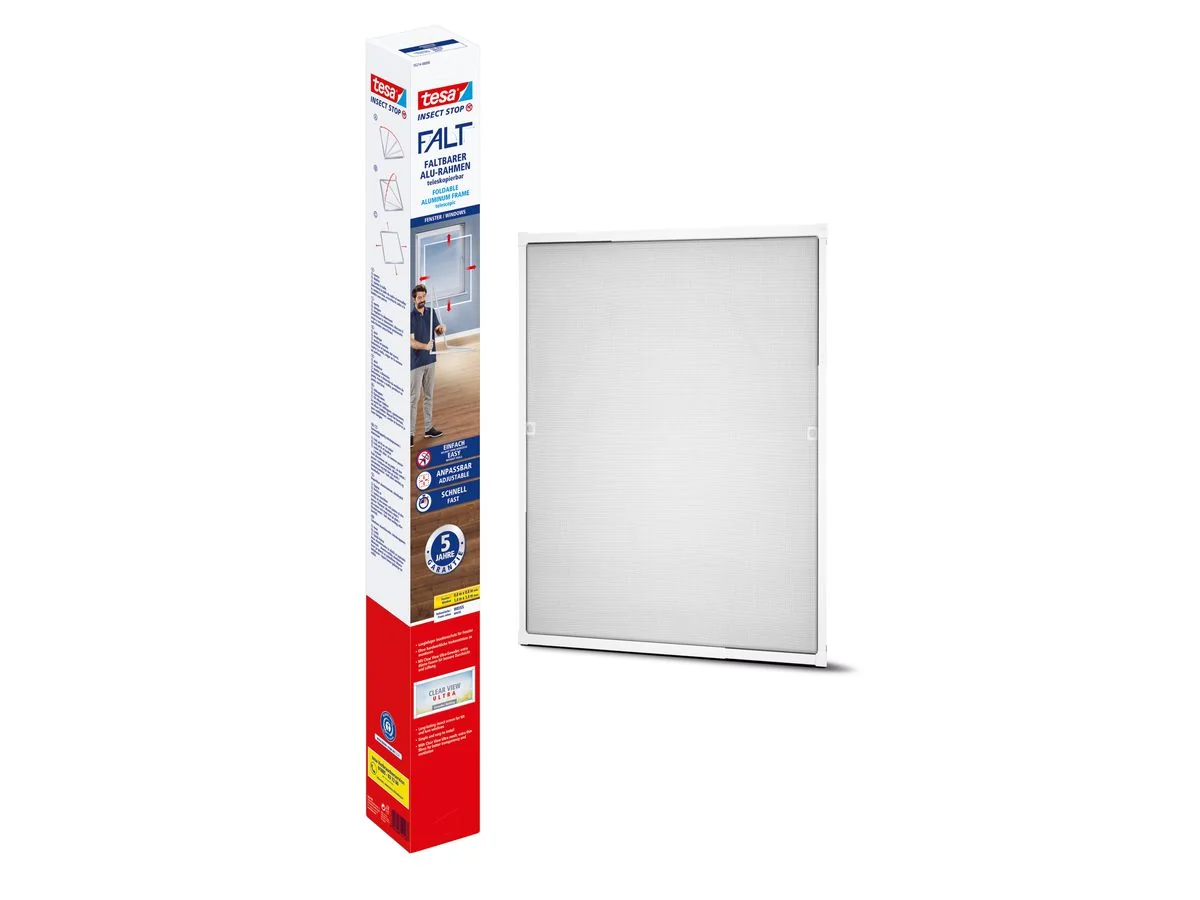 tesa Fliegengitter ALU FALT für Fenster, weiß (EAN: 4042448541437)