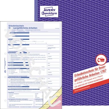 AVERY Zweckform Erlaubnisschein f. feuergefährliche Arbeiten (EAN: 4004182017876)