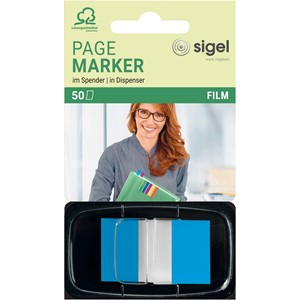 sigel Haftstreifen "Z-Marker" Film Color-Tip, blau, 50 Blatt (EAN: 4004360891250)