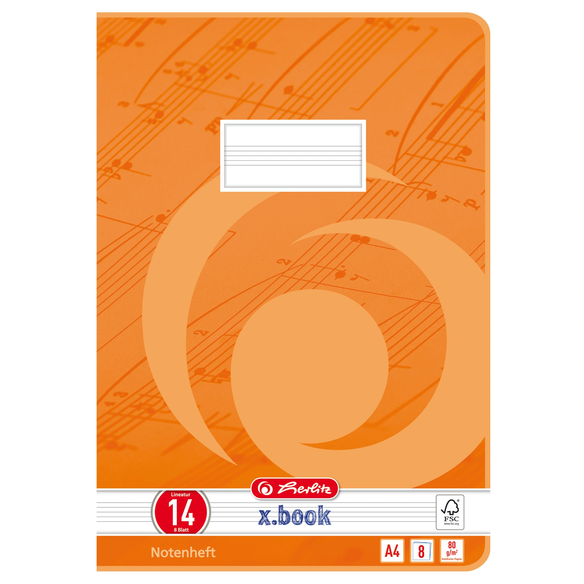 herlitz Notenheft x.book, DIN A4, Lineatur 14, 8 Blatt (EAN: 4008113324408)