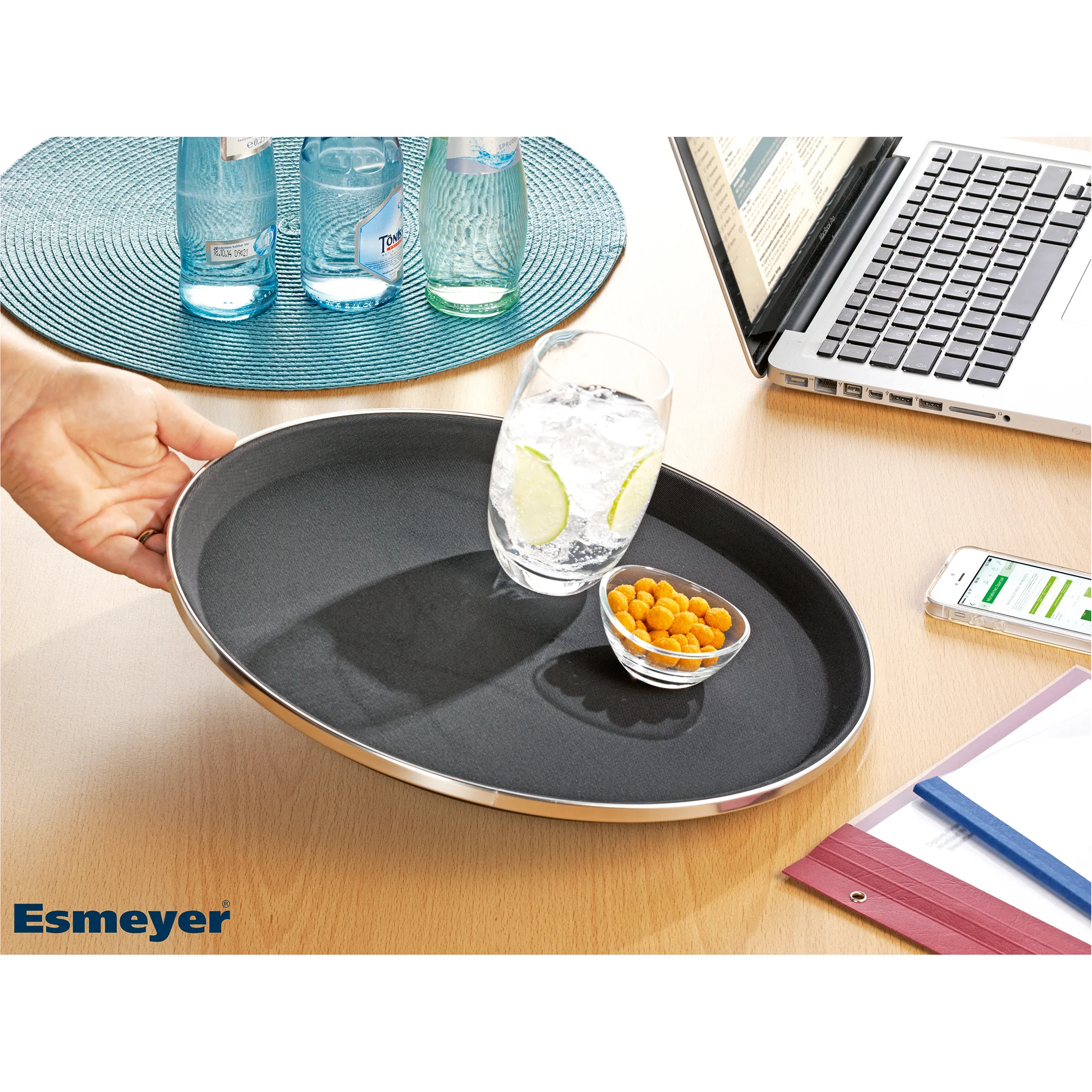 Esmeyer Serviertablett TENNESSEE, rund, schwarz (EAN: 4007796048182)