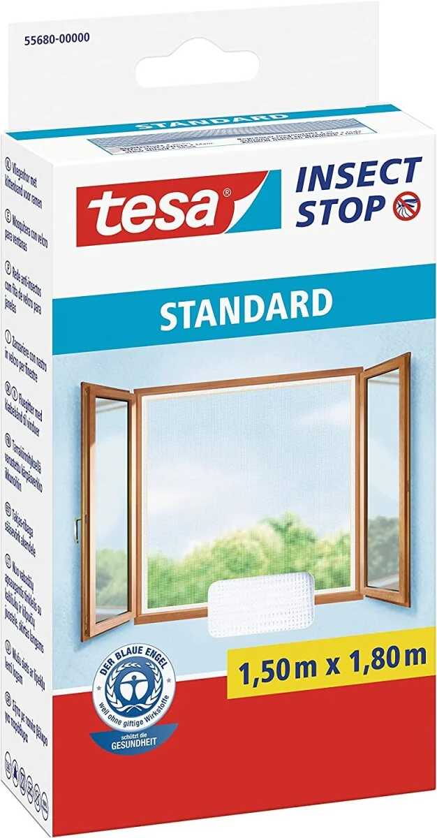 tesa Fliegengitter INSECT STOP für Fenster, 1,50 m x 1,80 m, weiß (EAN: 4042448142481)
