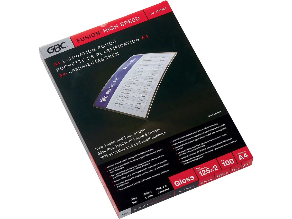 GBC Laminierfolientasche HighSpeedPouch, DIN A4, 250 mic (EAN: 0033816048072)