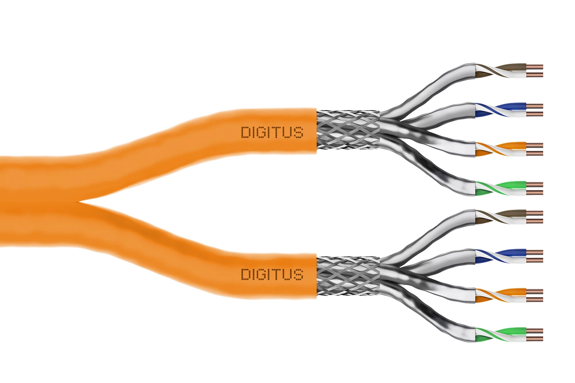 DIGITUS Installationskabel, Kat.7, S/FTP, 100 m Ring, orange (EAN: 4016032392118)