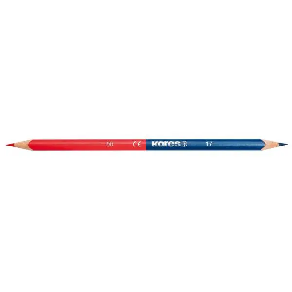 Kores Dreikant-Lehrerbuntstift TWIN, blau / rot (EAN: 9023800948717)