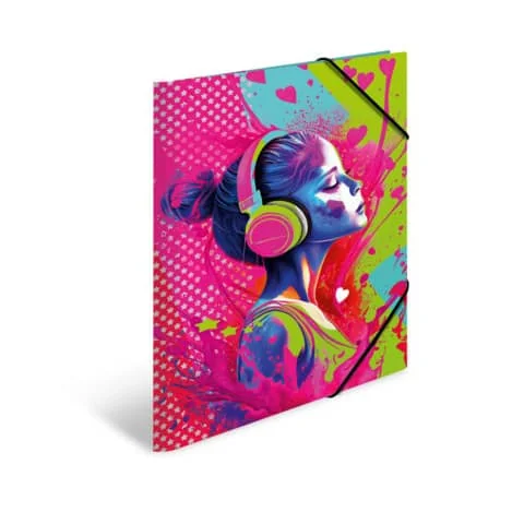 HERMA Eckspannermappe "Music Girl", Karton, DIN A3 (EAN: 4008705195775)