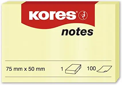 Kores Haftnotizen "notes", 100 x 75 mm, blanko, gelb (EAN: 9023800461001)
