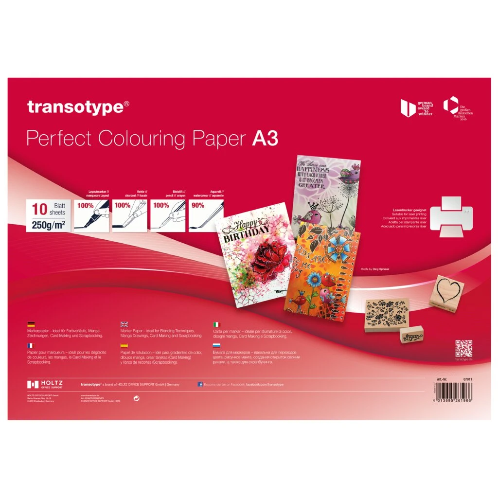 transotype Marker Papier DIN A3, 250 g/qm, 10 Blatt (EAN: 4013695261966)