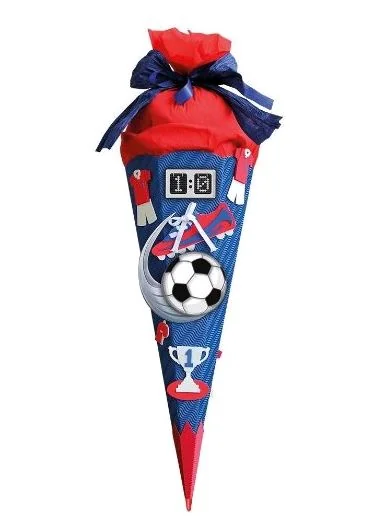 ROTH Schultüten-Bastelset "Soccer rot/blau", 6-eckig, 680 mm (EAN: 4028279800578)