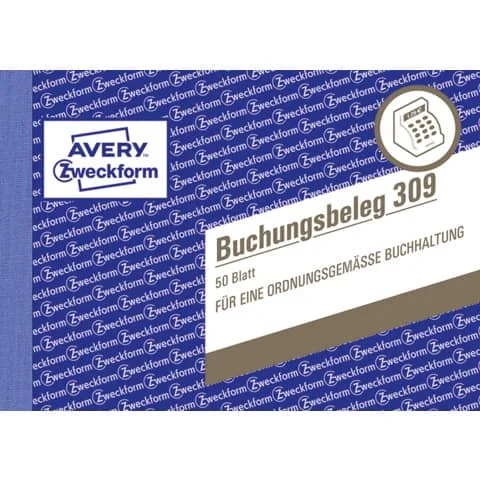 AVERY Zweckform Formularbuch "Buchungsbeleg", A6 quer (EAN: 4004182003091)