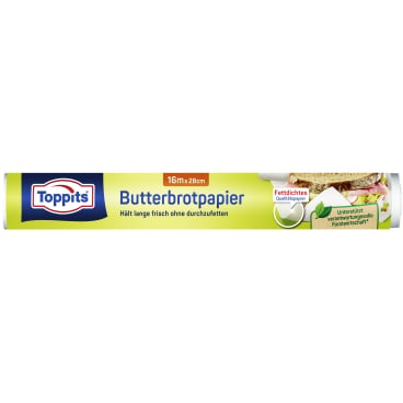 TOPPITS Butterbrotpapier, Breite: 280 mm, Länge: 16 m, weiß (EAN: 4008871205179)