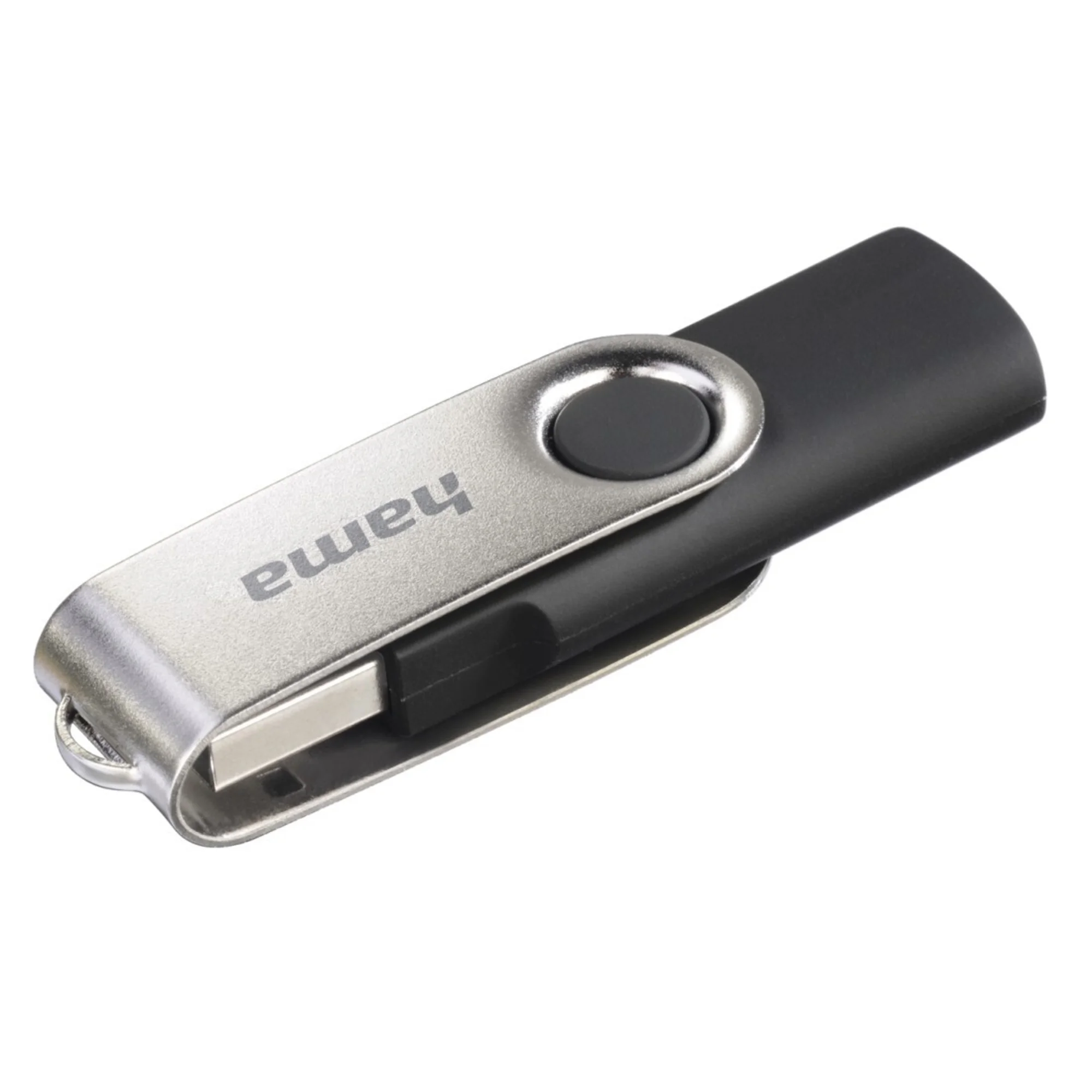 hama USB 2.0 Speicherstick "Rotate", 16 GB, schwarz/silber (EAN: 4007249941756)