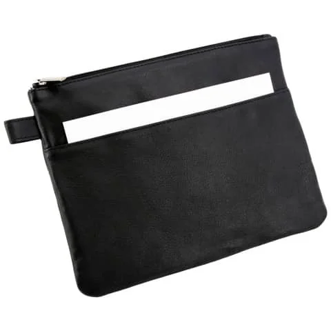 Alassio Banktasche/Utensilientasche mit Vortasche, Leder, schwarz (EAN: 4021068422326)