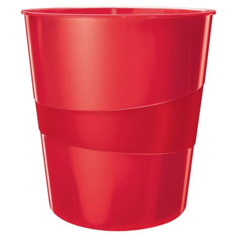 LEITZ Papierkorb WOW, aus Kunststoff, 15 Liter, rot (EAN: 4002432135219)