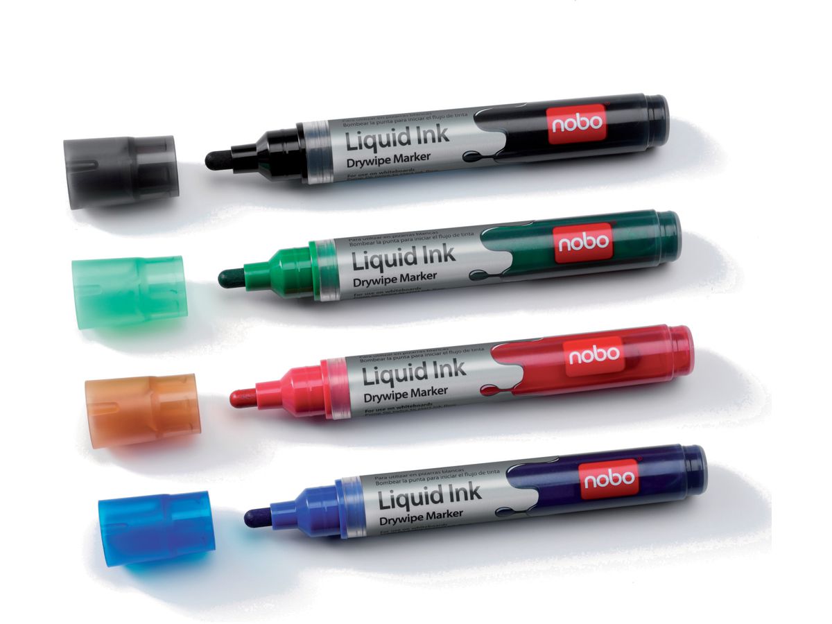 nobo Liquid Ink Whiteboard-Marker Rundspitze, 6er Set (EAN: 5028252119719)