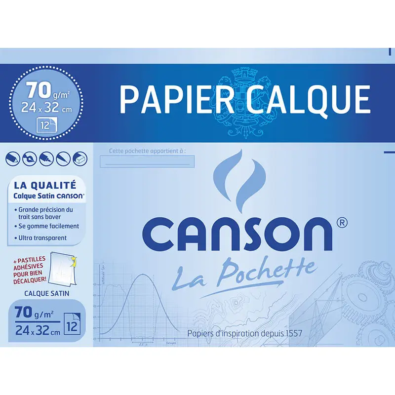 CANSON Transparentpapier, satiniert, 240 x 320 mm, 70 g/qm (EAN: 3148950031976)
