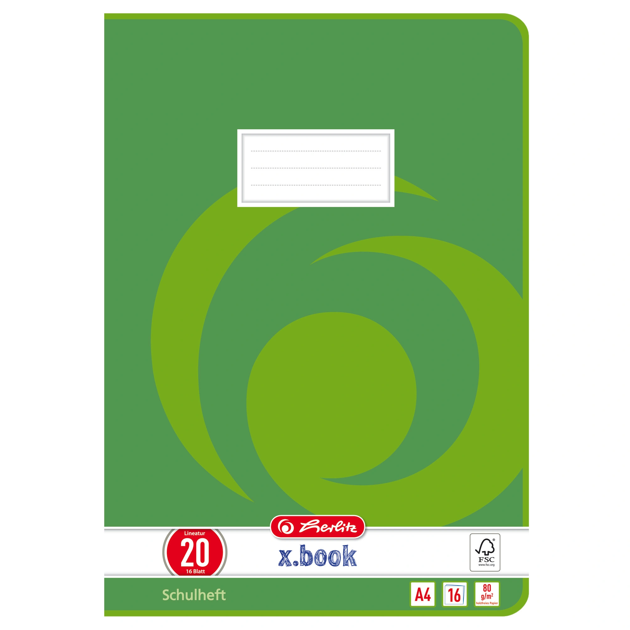 herlitz Schulheft x.book, DIN A4, Lineatur 20 / blanko (EAN: 4008113322008)