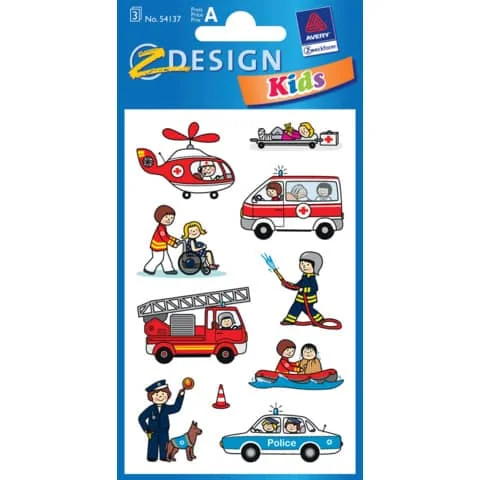 AVERY Zweckform ZDesign Berufe-Sticker Feuerwehr/Polizei/ (EAN: 4004182541371)